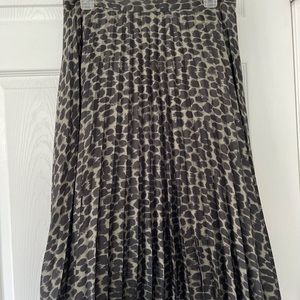 Banana Republic Pleated Animal Print Midi Skirt